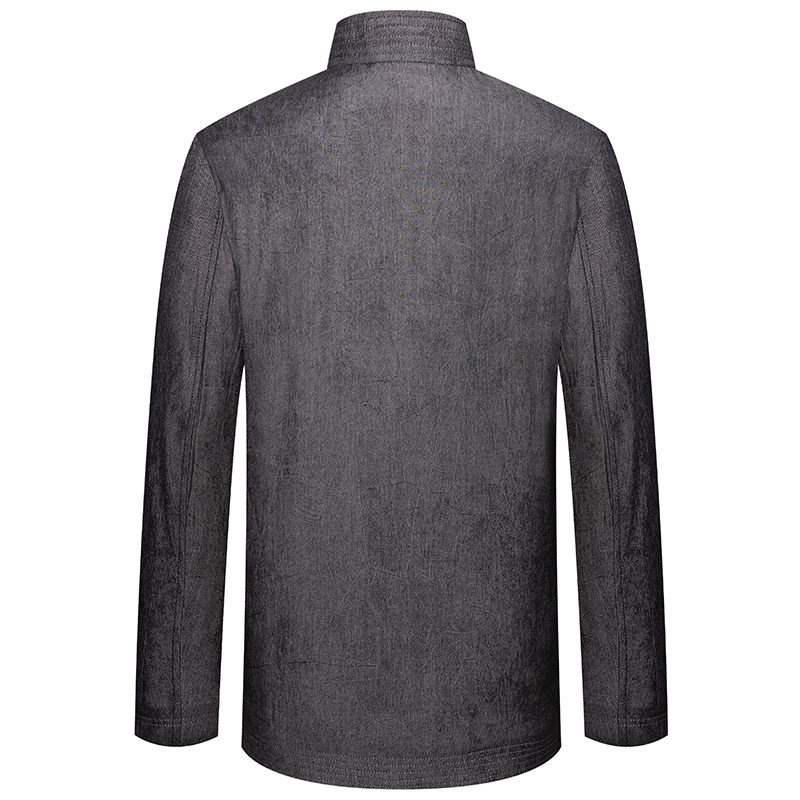 老人唐装男加绒加厚中式盘扣宽松 九鹿龙民族服装