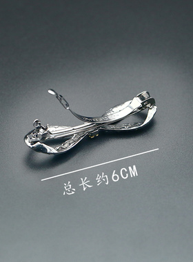 蝴蝶结满钻合金水钻弹簧夹日韩