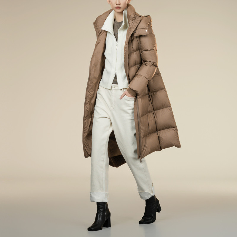 XG/雪歌25年冬季新款休闲宽松百搭连帽羽绒服外套女XK406009A609 - 图0