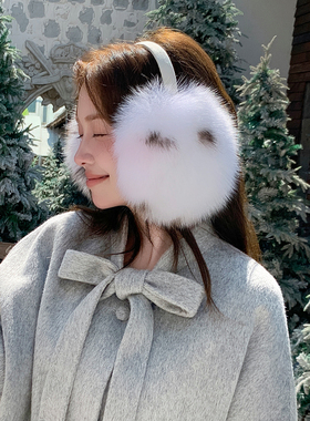 狐狸毛耳包非常漂亮的颜色