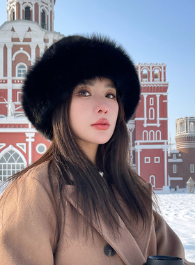 渔夫帽冰雪大世界女皮草帽子