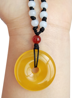 天然冰种金黄色小吊坠玛瑙玉石