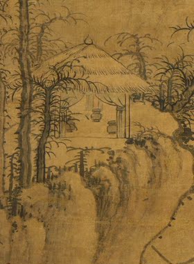 元 曹知白雪山图 绢布国画名家字宣纸画心芯装饰高清微喷打印复制
