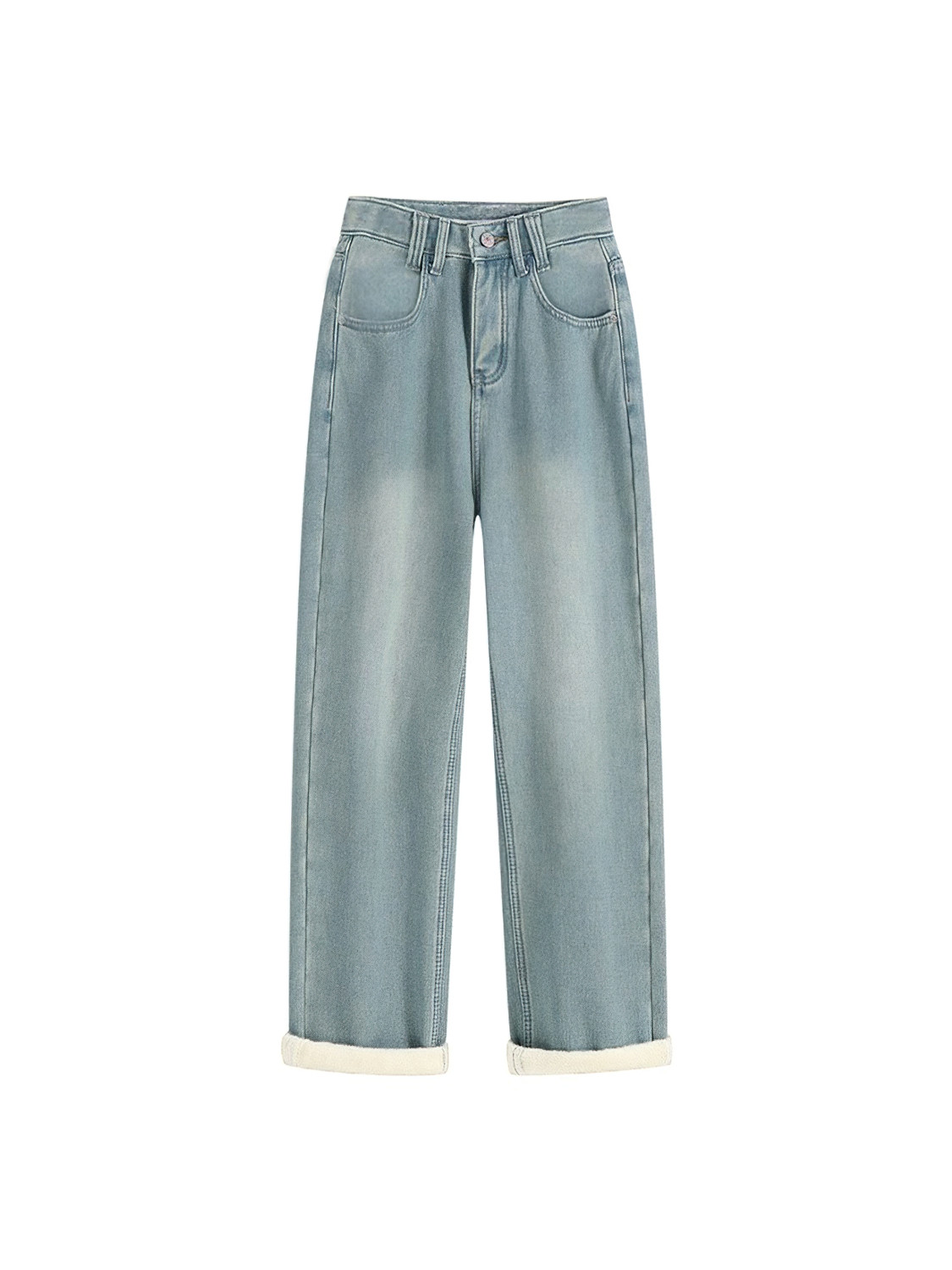 加绒加厚直筒牛仔裤女秋冬新款胖妹妹mm梨型身材宽松显瘦阔腿长裤,淘宝优惠券,粉丝福利购,淘宝优惠卷