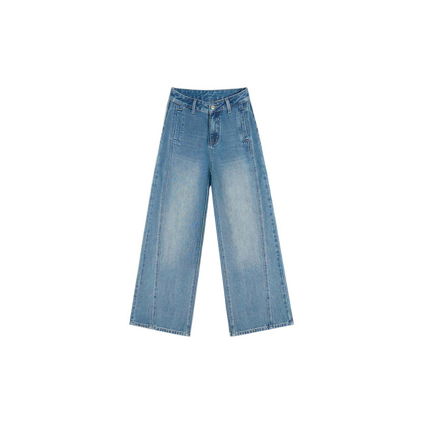 复古蓝直筒牛仔裤女秋冬新款胖妹妹mm高腰宽松显瘦直筒窄版阔腿裤,淘宝优惠券,粉丝福利购,淘宝优惠卷