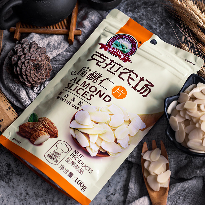 克拉农场扁桃仁片杏仁片家用糯米船蛋糕饼干面包专用烘焙原料100g,淘宝优惠券,粉丝福利购,淘宝优惠卷