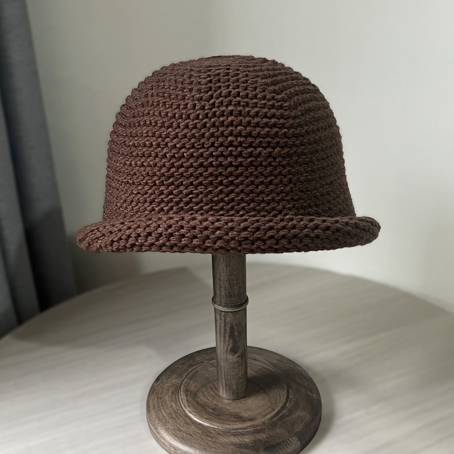 半卷边毛线渔夫帽女秋冬保暖针织盆帽百搭显脸小纯色简约水桶帽子,淘宝优惠券,粉丝福利购,淘宝优惠卷