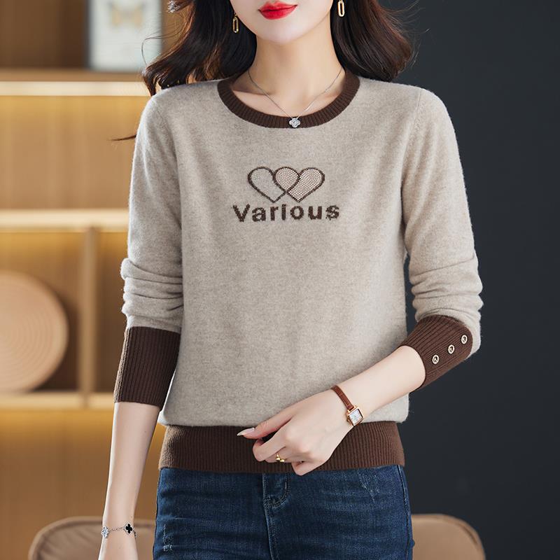 圆领100%纯羊绒衫女秋冬新款低领套头毛衣内搭高端大牌羊毛打底衫 - 图0