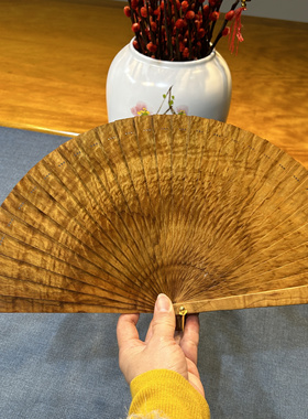 四川金丝楠木满龙胆纹扇子实木家居摆件折扇苏扇工艺品收藏品礼品
