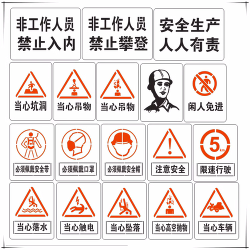 金属有电危险当心触电高压危险镂空字警示标牌镂空喷漆模板定制 - 图3