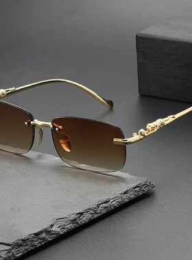 2025新款小框无边框渐变茶色女