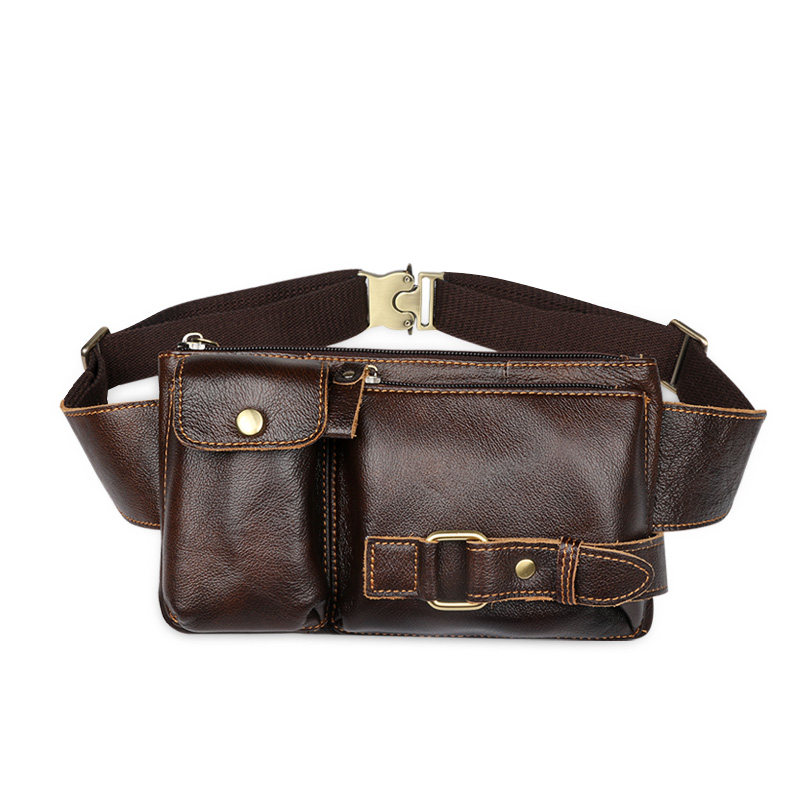 手机包腰包真皮男式横款夏天运动包 shrradoo奢顿手机包