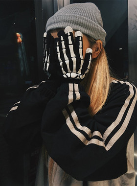 男女针织毛线手套夜光