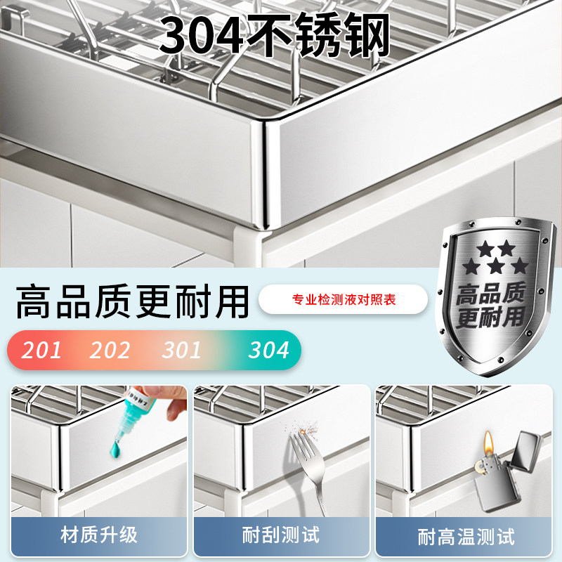 304不锈钢厨房壁挂式置物架碗碟收纳架上墙沥水盘子挂壁架子碗架,淘宝优惠券,粉丝福利购,淘宝优惠卷