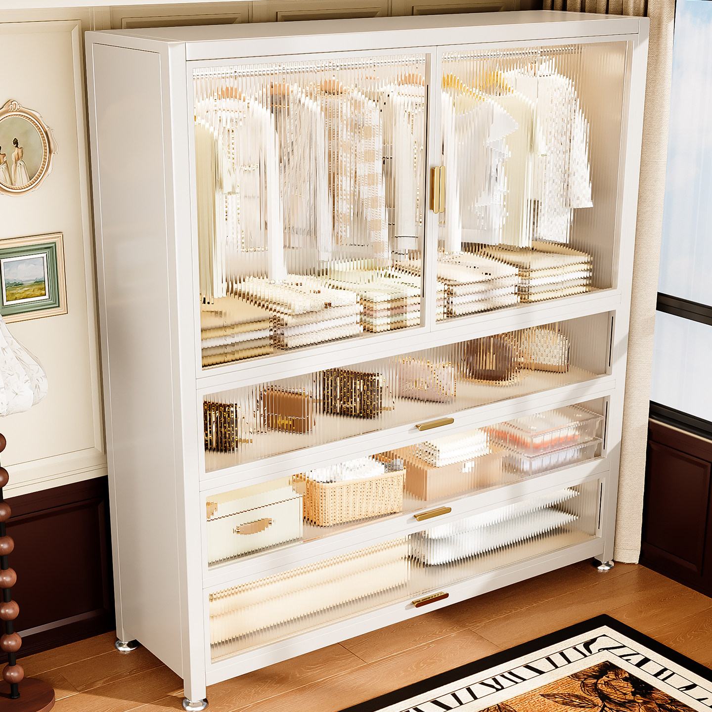 2025新款铁艺简易衣柜家用挂衣服储物收纳柜子卧室可移动金属衣橱,淘宝优惠券,粉丝福利购,淘宝优惠卷