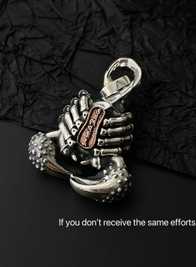 S925纯银复古做旧夸张蝎子工艺吊坠项链坠男性个性吊坠泰银百搭