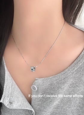 S925纯银镂空闪闪四叶草蛇骨链