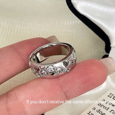 S925纯银蜂巢实心戒指指环韩版时尚轻奢小众设计高级感百搭