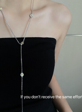 S925纯银小雏菊毛衣项链女款轻奢高级感百搭精致小众设计时尚