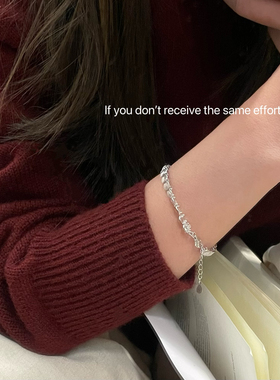 S925纯银几何圆片鱼鳞亮片手链简约小众设计韩版高级气质百搭