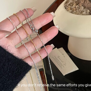 S925纯银70cm抽拉毛衣链项链圆珠高级感素链轻奢小众叠戴超闪