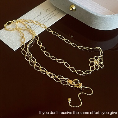 S925纯银中古vintage蕾丝雏菊抽拉项链女轻奢小众设计精致气质