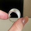 S925 sterling silver matte brushed bread ring, light luxury and high-end stacking index finger ring, niche design, exaggerated