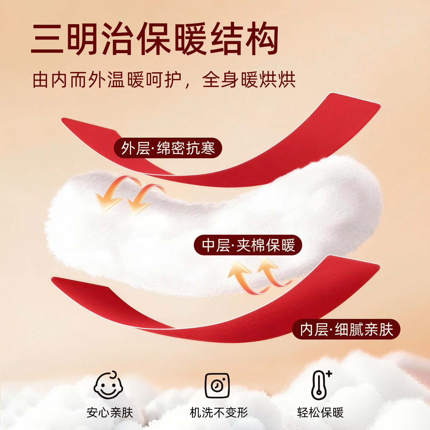 婴儿衣服夹棉棉衣拜年服高腰初生宝宝分体套装两件套中式保暖冬装,淘宝优惠券,粉丝福利购,淘宝优惠卷