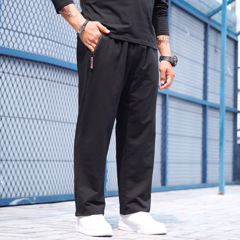 秋冬季男士加肥加大码直筒长裤裤阔腿裤运动休闲纯色胖子宽松裤子,淘宝优惠券,粉丝福利购,淘宝优惠卷
