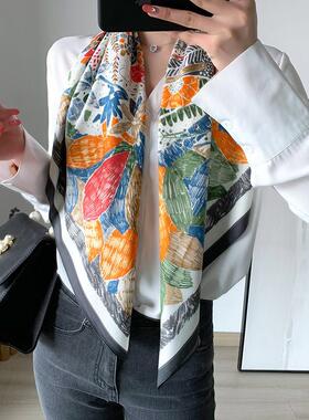 cm * cm Design Scarf Lady Shawl Printed Silk Felt Headscarf