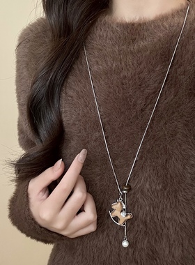 木马吊坠长项链女复古感抽拉毛衣