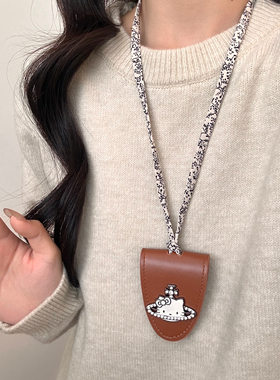 韩版皮质土星猫咪项链丝巾眼镜夹