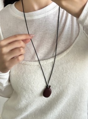 简约实心金属水壶吊坠长款项链