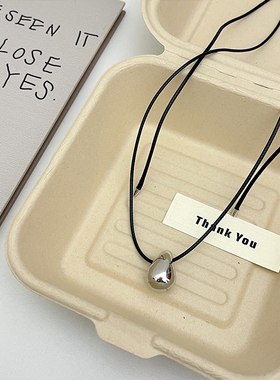 极简冷淡风金属吊坠项链