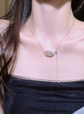 unbeaten抽拉式猪鼻子钛钢项链女