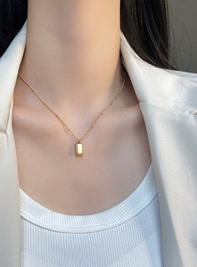 UNBEATEN钛钢小金条项链女2025新款爆款轻奢小众高级感锁骨链配饰