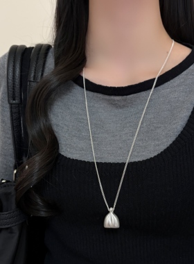 unbeaten金银钱袋吊坠毛衣链女