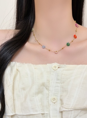 unbeaten花朵项链手链套装轻奢