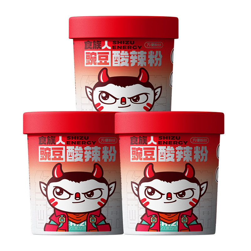 食族人酸辣粉豌豆版本桶装免煮冲泡方便粉丝宿舍夜宵冲泡速食食品