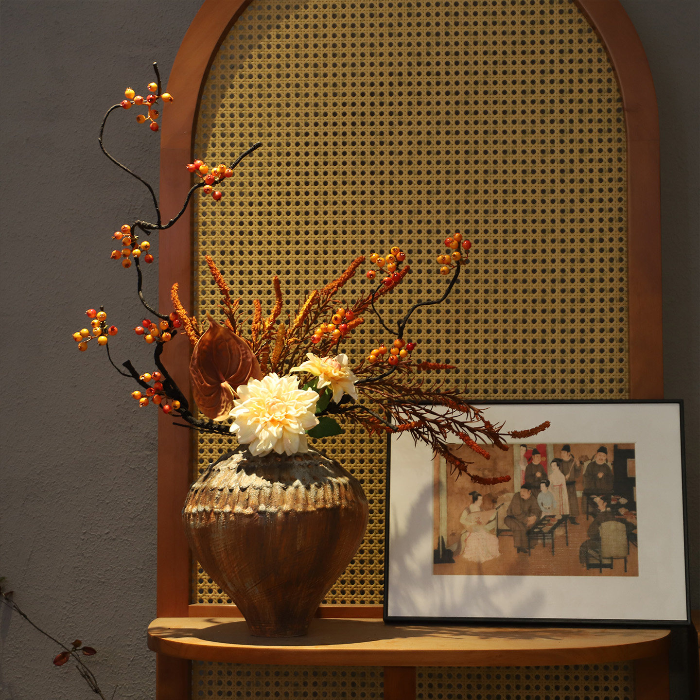 复古陶瓷手工花瓶法式中古摆件民宿酒店玄关禅意插花新中式装饰品,淘宝优惠券,粉丝福利购,淘宝优惠卷