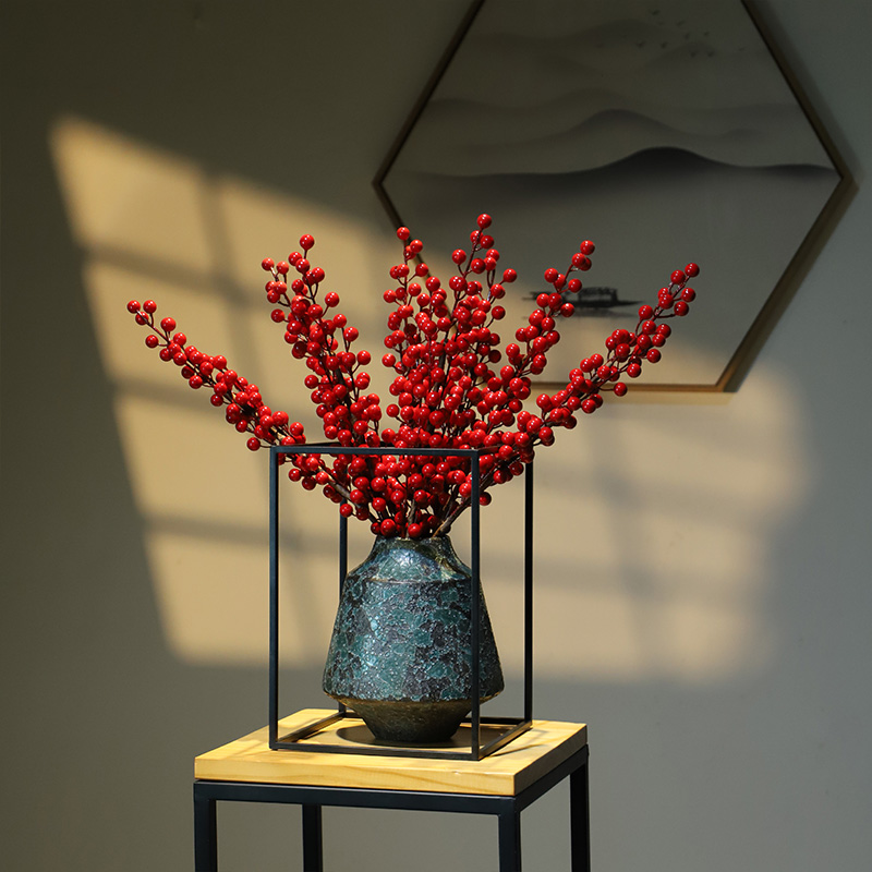 新中式轻奢陶瓷花瓶禅意摆件客厅玄关仿真梅花铁艺复古家居软装饰,淘宝优惠券,粉丝福利购,淘宝优惠卷