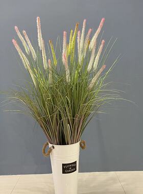 仿真猫尾草狗尾巴草客厅摆件干花室内装饰摆设落地绿植造景假花