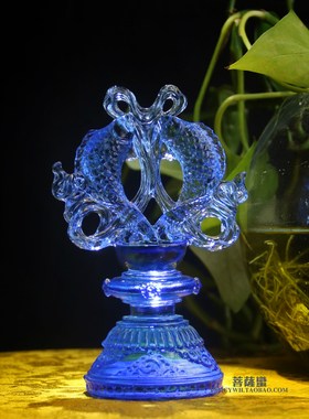 琉璃八吉祥摆件密宗供具