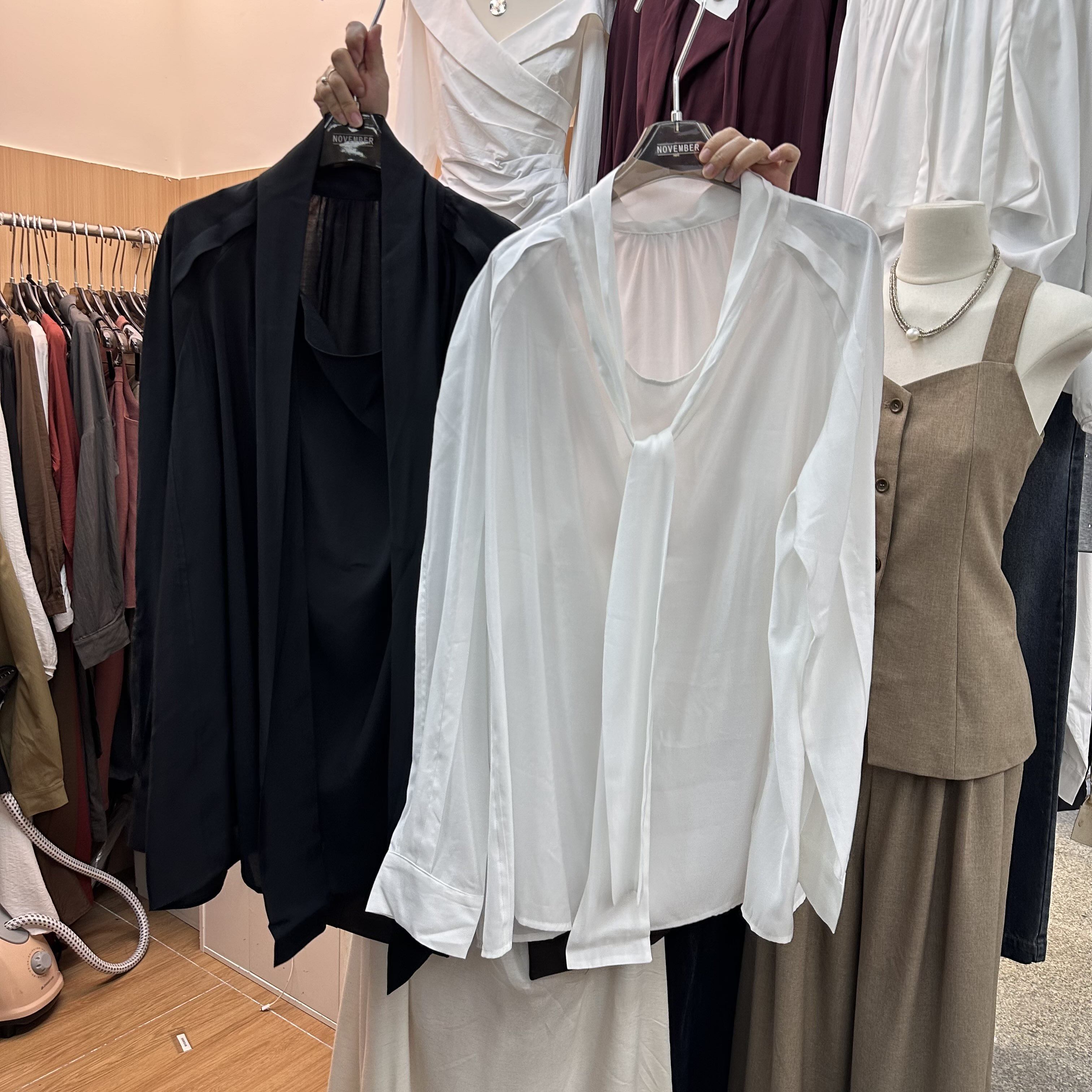 [葡萄成熟时]姐姐系专属韵味紫飘带透视衫防晒衬衣2024设计感衬衫