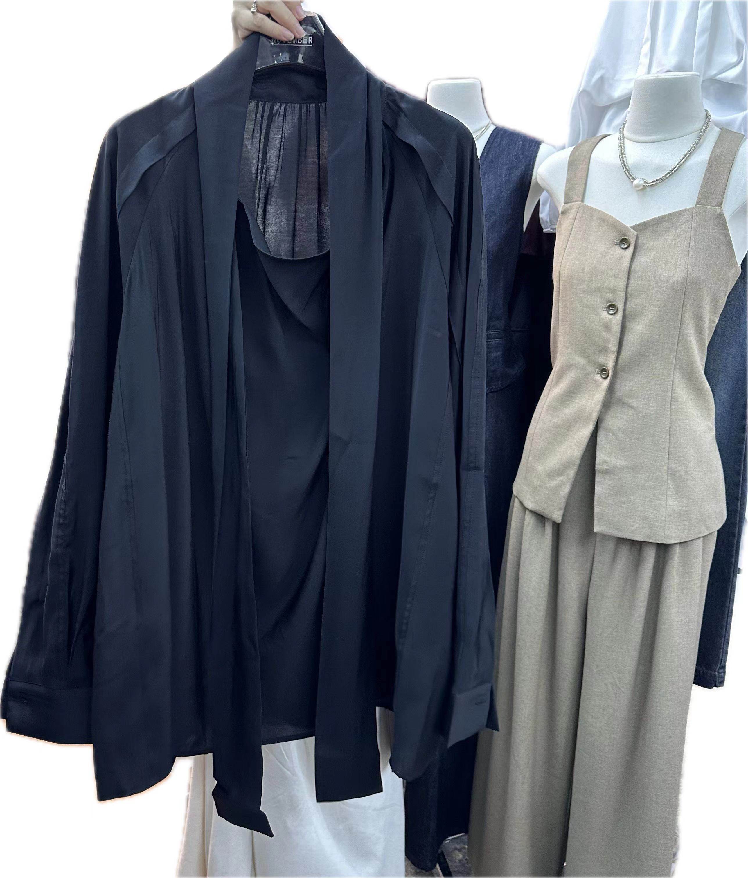 [葡萄成熟时]姐姐系专属韵味紫飘带透视衫防晒衬衣2024设计感衬衫