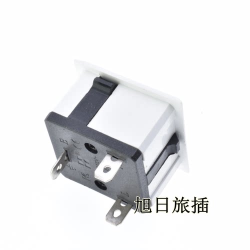 AC嵌入式三脚插座 三孔卡式机箱机柜插座 BX-801工业插座多国插座 - 图3