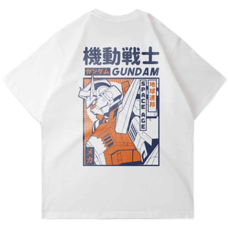 暴龙工作室日式动漫机动战士高达GUNDAM短袖T恤男女夏季宽松大码 - 图3