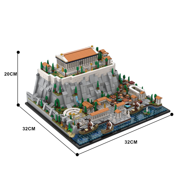 高【砖零件】希腊雅典卫城神庙古建筑模型MOC-117805拼装积木玩具 - 图3