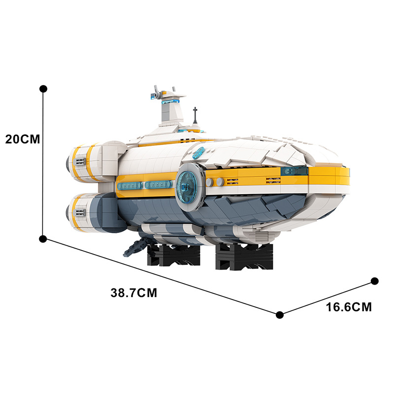 新款【高砖零件】深海迷航极光号太空宇宙飞船潜水艇模型拼装积木 - 图3