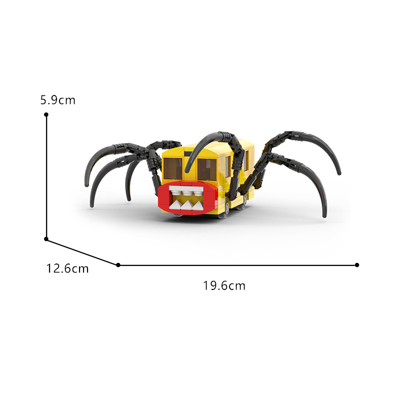 BuildMOC拼装积木玩具游戏变异查尔斯小火车校车巴士邪恶蜘蛛火车 - 图3